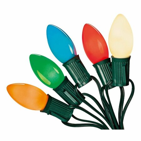 SANTAS FOREST 03220/U00Z142I String Light Set, 125 V, 7 W, 25-Lamp, C9 Lamp, Multi-Color Lamp, 18-1/2 ft L 03220-P